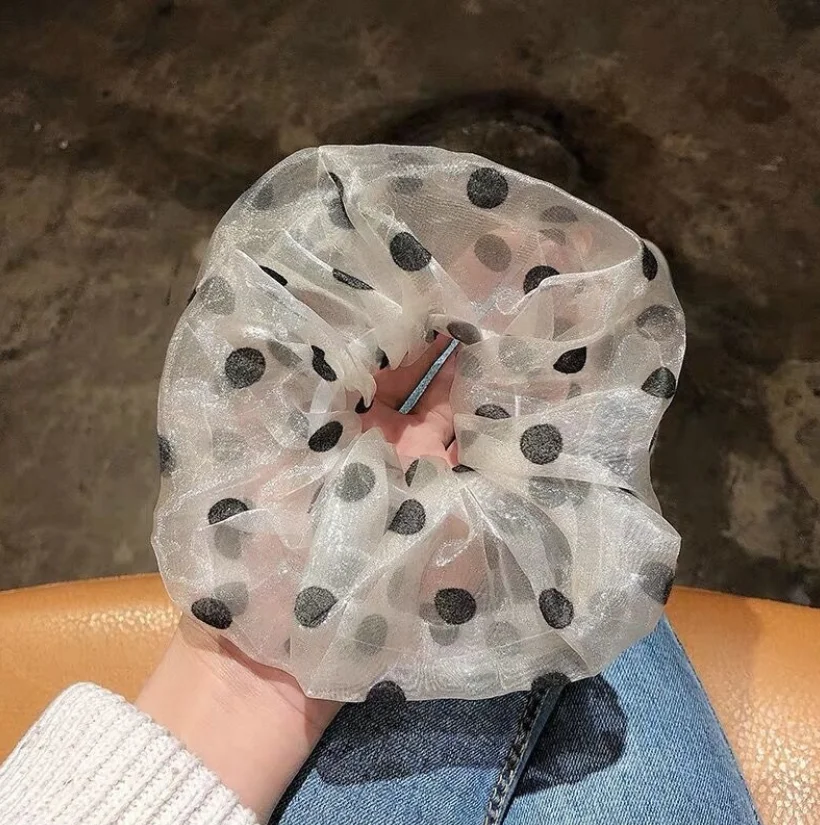 Korean web celebrity wave point large intestine hair circle ins retro style headrope large simple temperament rubber band