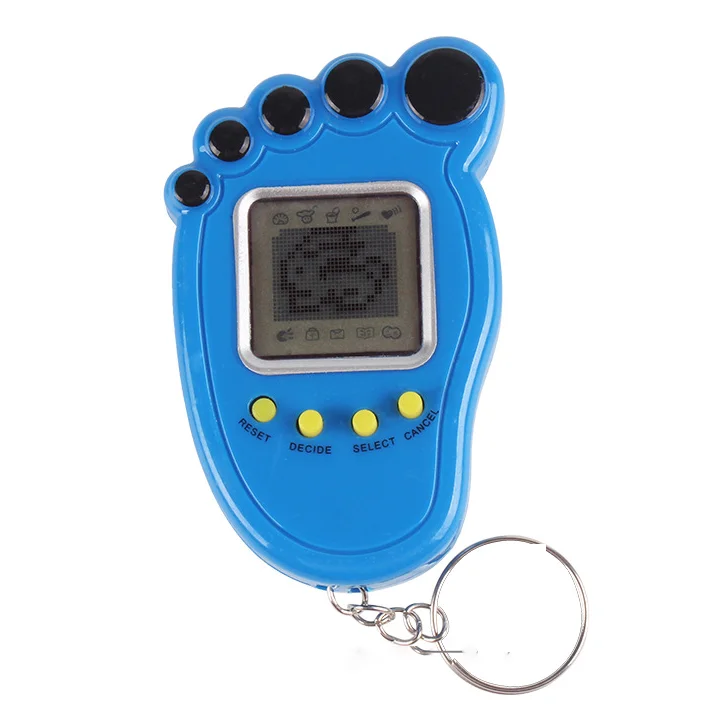 New foot mini electronic pet machine handheld mini game keychain pendant