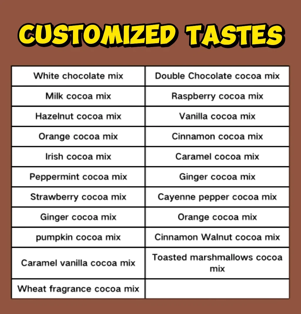 Customized Taste Wholesale Price with High Quality Hot Chocolate FRENCH VANILLA COCOA MIX 1 OZ
