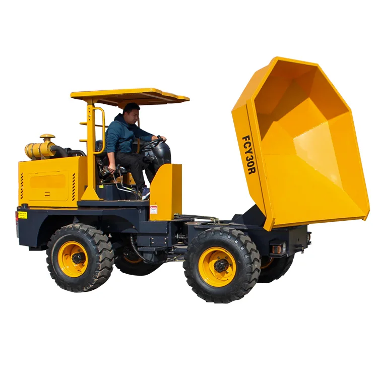Articulated IN STOCK upgraded tipping hopper site mini dump truck site dumper FCY30R   diesel engine 180-degree rotation mine mining mineral