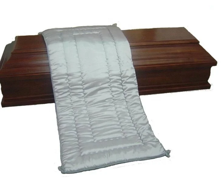 Germany Funeral casket blanket quilt coffin lining funeral satin interiors