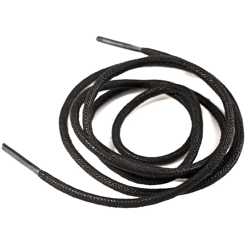 Can Custom fashion good quality round waxed shoe laces 2.5mm wide 0.5-2m length for leather shoes
