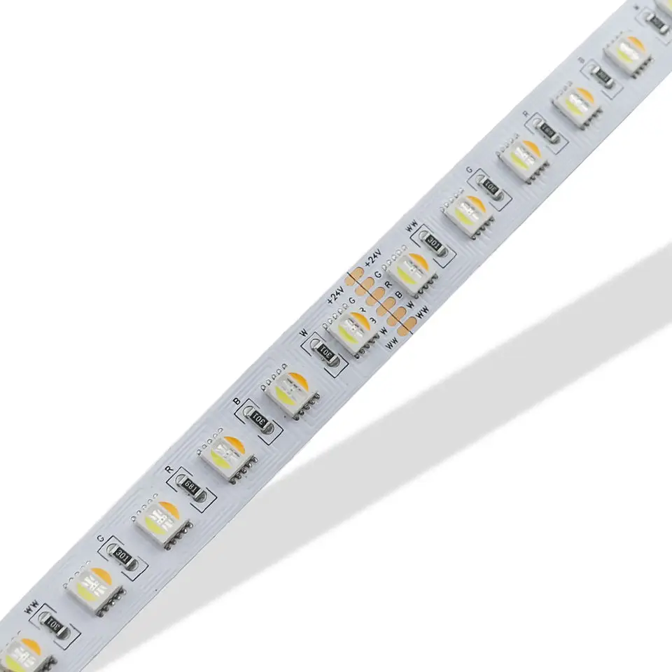 KTV using led strip 5 in 1 smd5050 Individually addressable 5in1 Rgbwww 12v 60/144 Led Pixel Strip Tape Lighting White PCB
