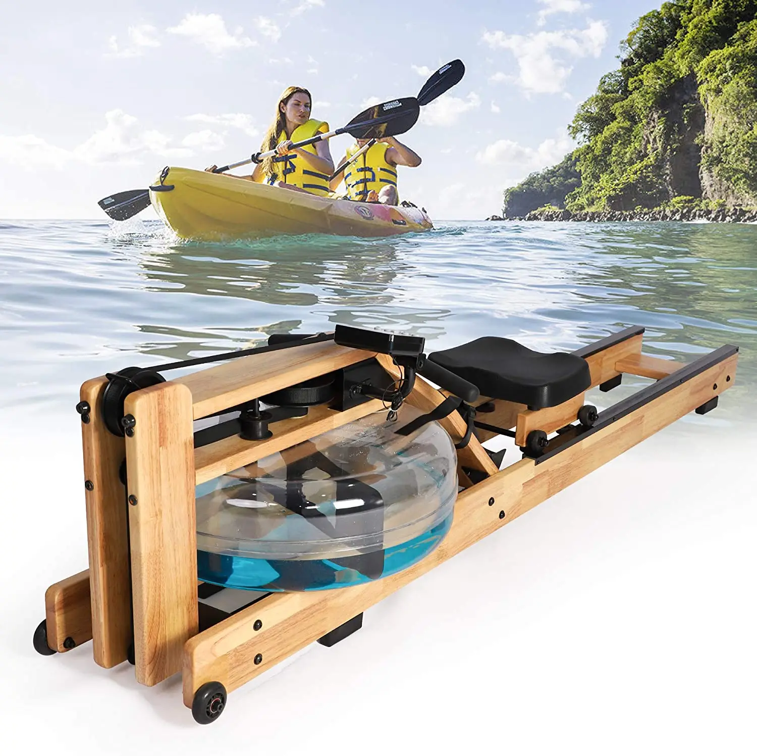  Китайские качественные деревянные динамические водостойкие Rower жидкости гребные машины с монитором