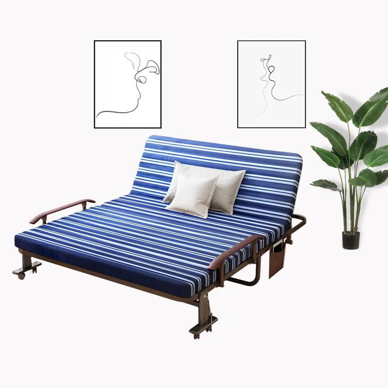 Современная Складная одноразмерная металлическая гостиничная раскладная кровать