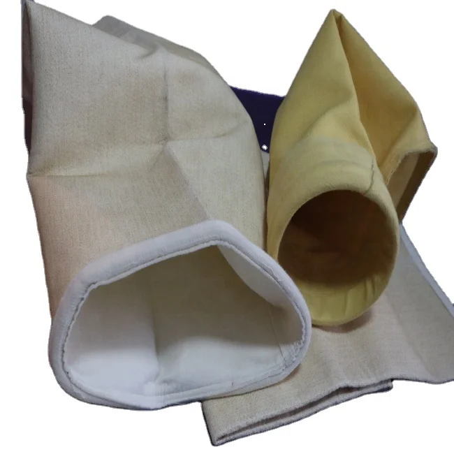 Steel mill dust filter bag with aramid fiber