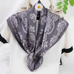 2022 Cashew Print Scarf Women Small Narrow Skinny Silk Scarfs Female Bags Ribbon Tie Band Neck Scarves