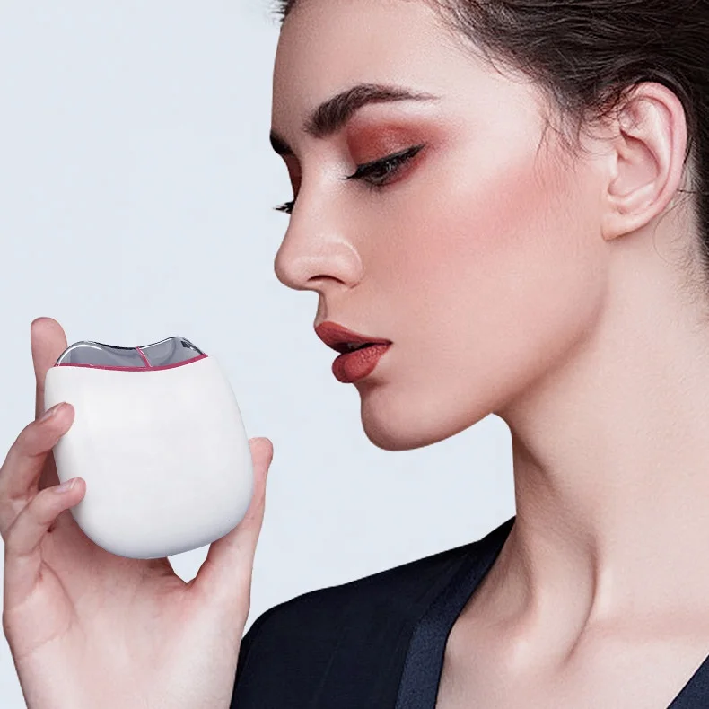 Custom logo home use heated gua sha scraper massage tool electric ems gua sha device
