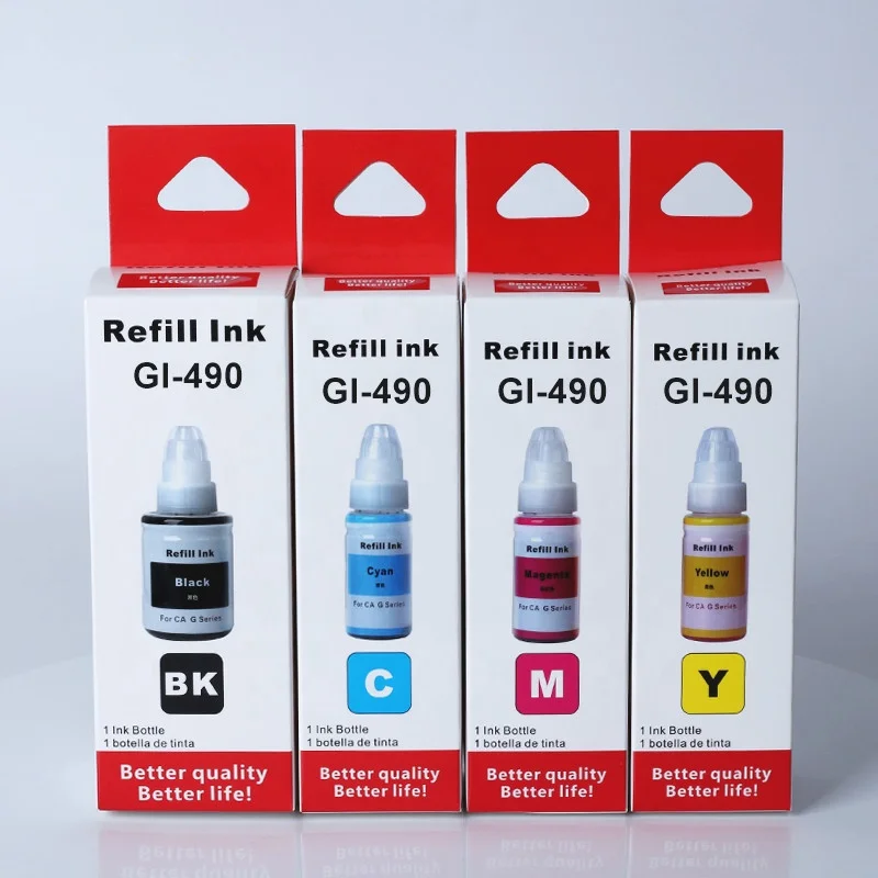 Печатные чернила GI 490 подходит для Canon PIXMA G1800/G2800/G3800/G4800/G4400 бутылка красителя