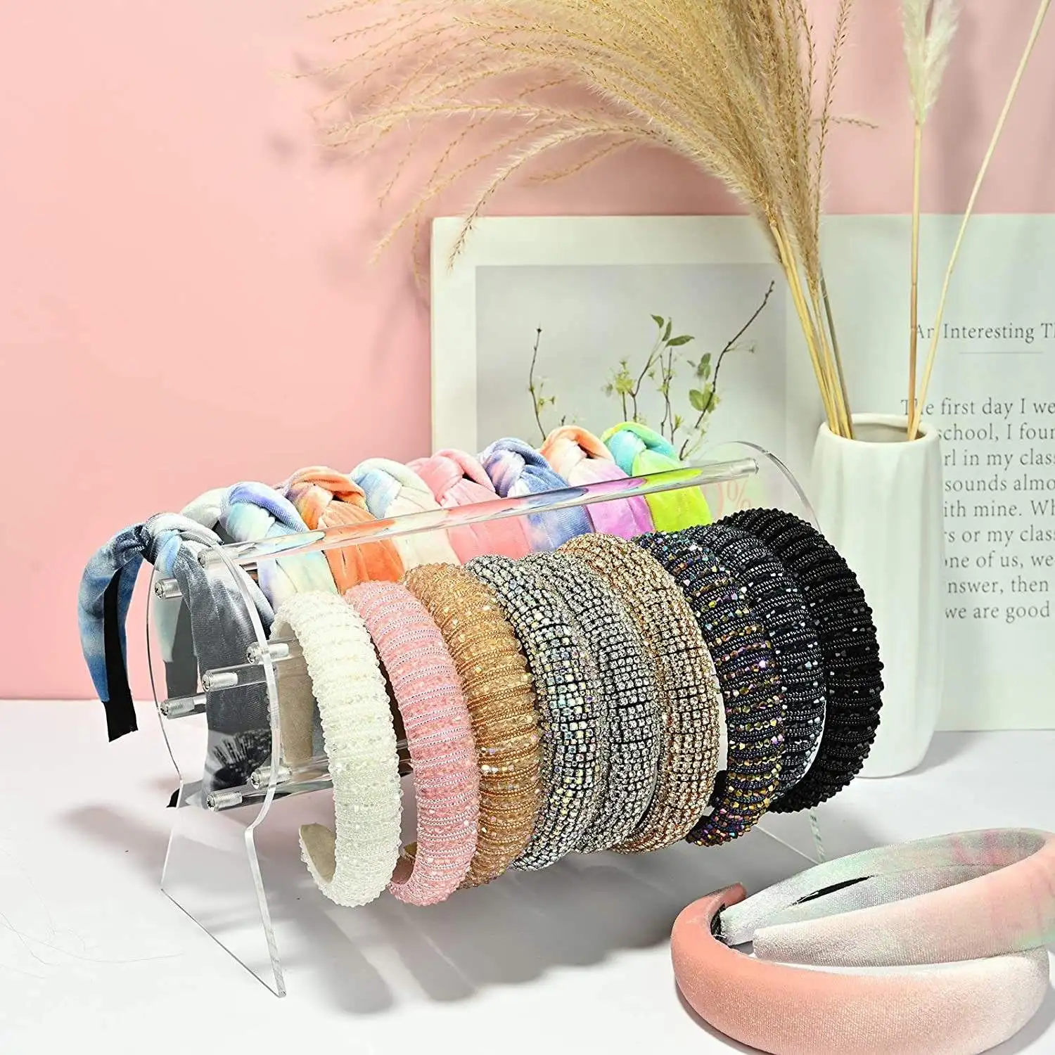 Transparent Hair Band  Display Stand  Headband Acrylic Storage Display Rack Acrylic Stick Headband Stack
