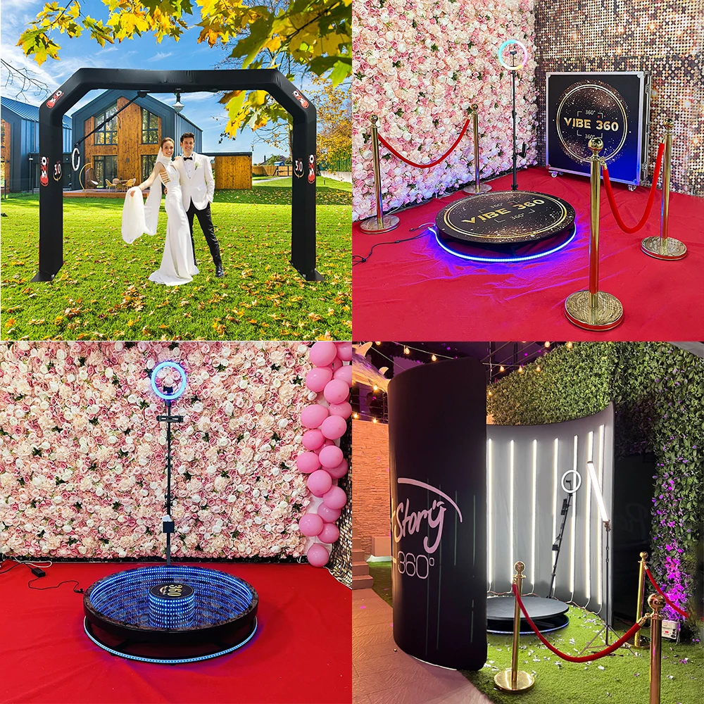 Video Camera Portable Kit Backdrop Accessories for 360 Photo Booth Money Gun