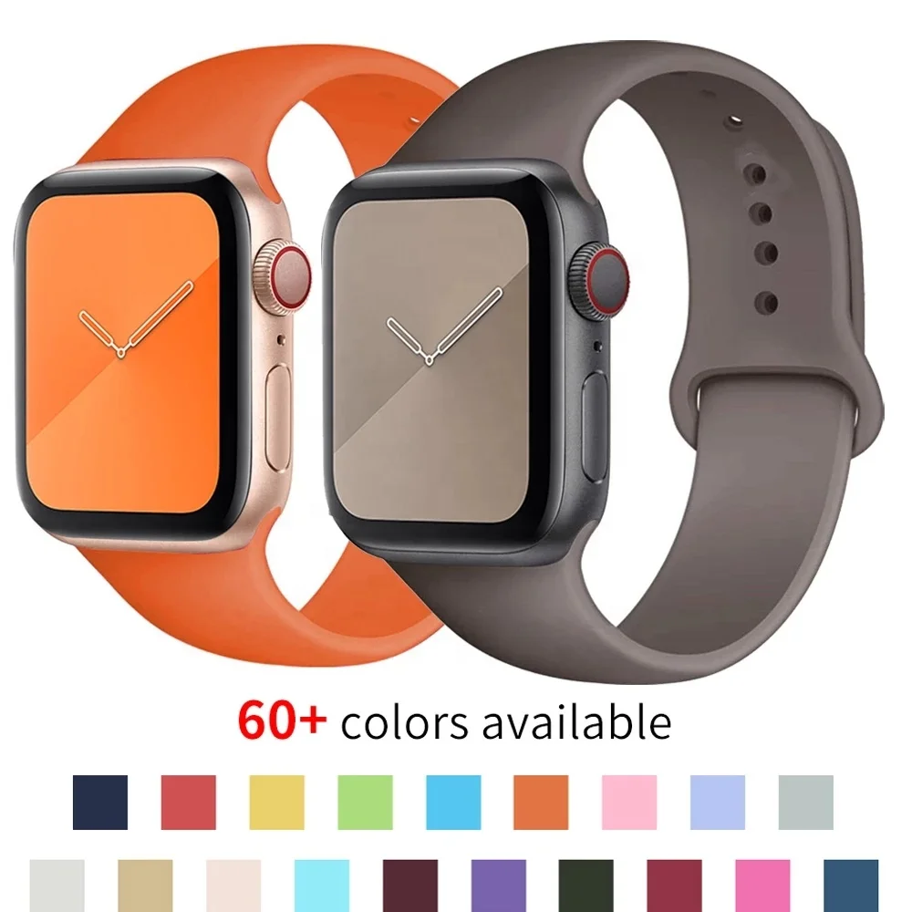 Ремешок YCYMO силиконовый для Apple Watch band 44 мм 42 40 38 браслет наручных часов 6 SE 5 4 3 2 se