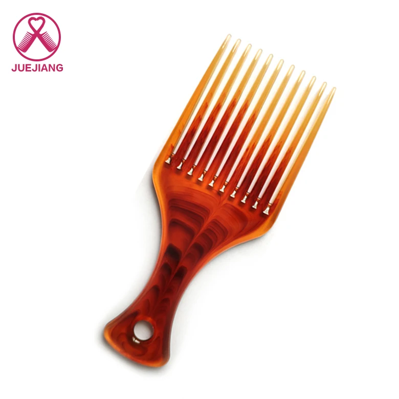 Professional Custom Logo Personalized Plastic Comb Wide Tooth Pick Hair Brush Afro Comb