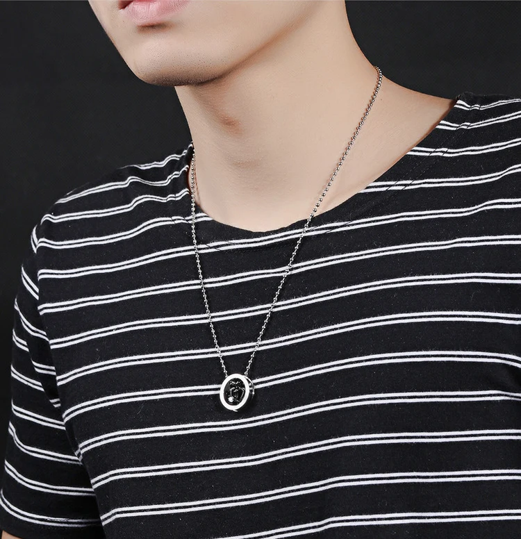 High Polished Stainless Steel Initial Necklace with Imperial Crown Stainless Steel Chain Pendant Necklace