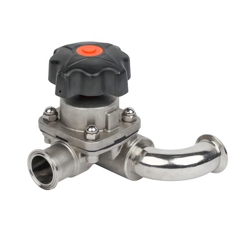 factory price hot sale new arrival whole sale membrane valve, low temperature T-joint tri-clover DN 32 Diaphragm Valve