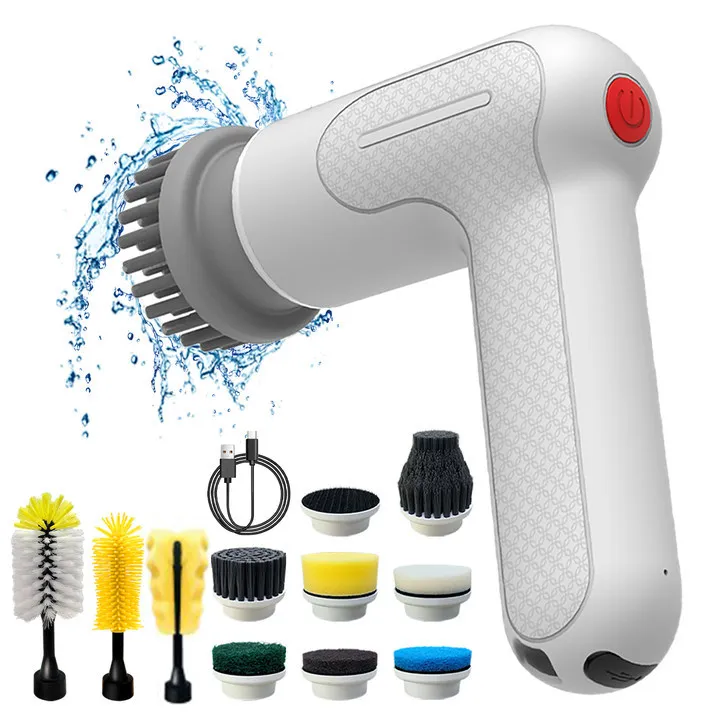 Electric Spin Rechargeable Automatic Cordless Kitchen Rotating Cleaning Brush Multifunctional Wireless Handheld Scrubber Brush