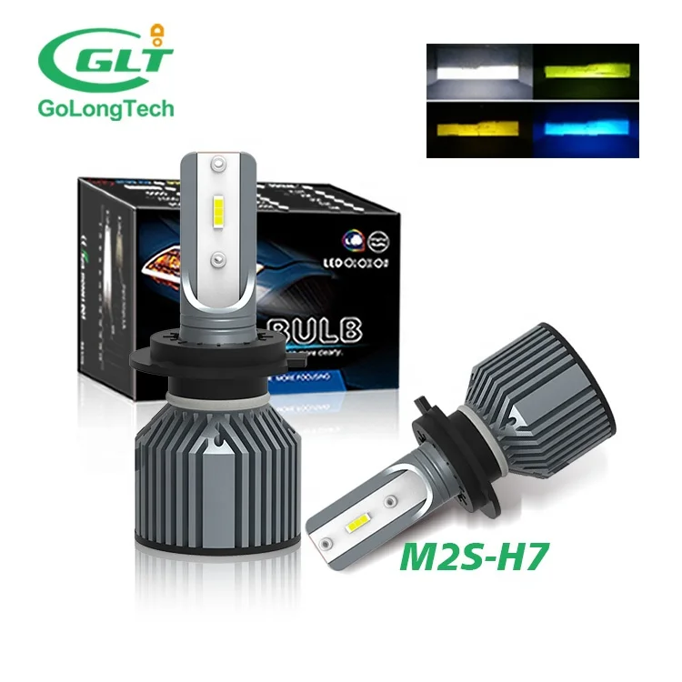 M2S Golongtech four colors led automotive Led Headlights built-in intelligent driver 12v 50w h7