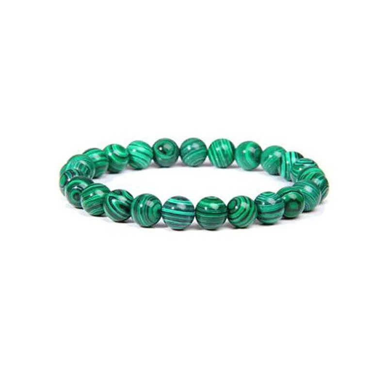 8mm Tiger Eye Powder Crystal Volcanic Natural Stone Amethyst Hematite Red Agate Bracelets Elastic Beaded Bracelet