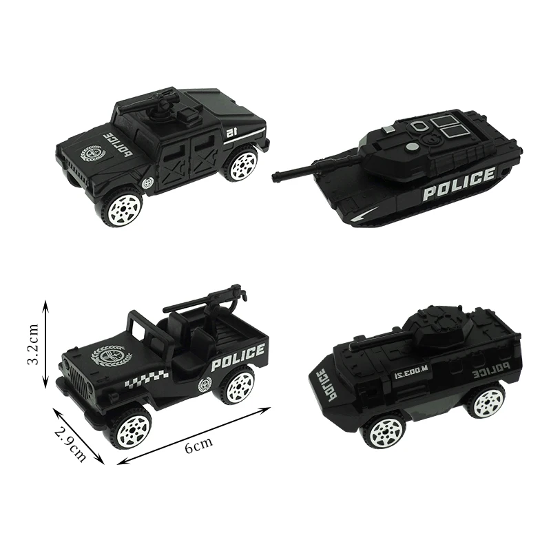 Plastic Mini Simulation Police Car Model Sliding Car Small Vehicle for Kids Big Surprise Egg