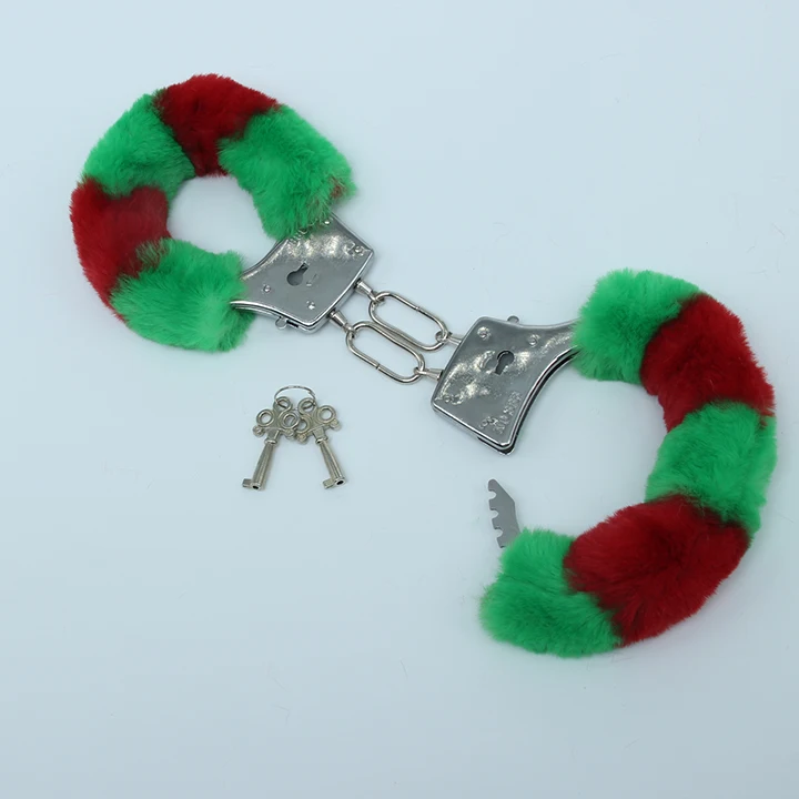 Christmas Cosplay Body Bdsm Bondage Metal Plush Handcuffs Ankle Cuffs