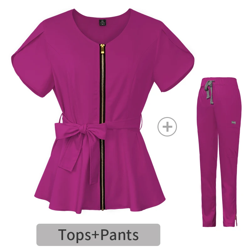Hot Selling Womens Scrub Workwear Hospital Doctor Working Uniform Dental Clinic Scrubs Nursing Suits Medical Uniform Woven