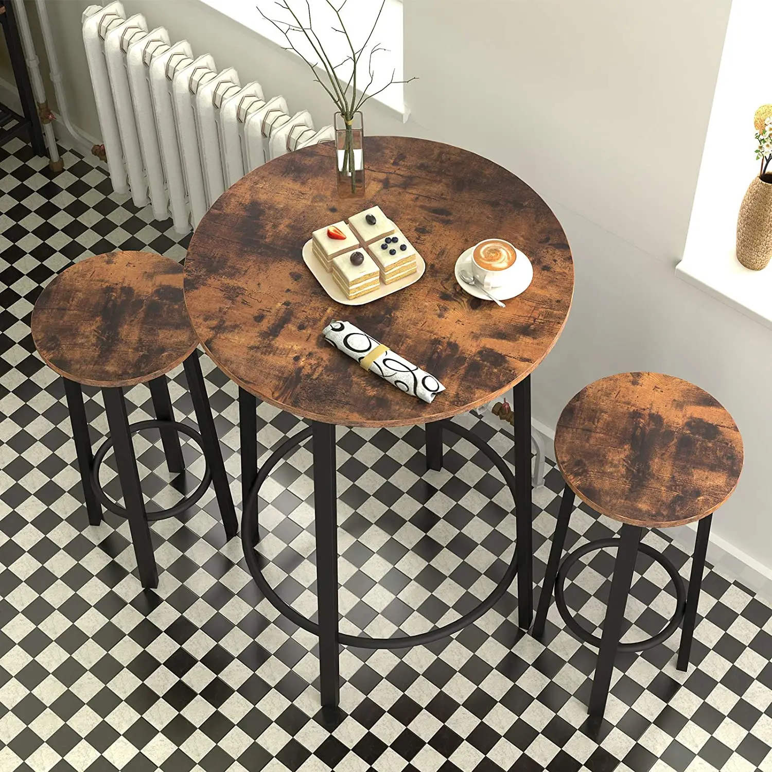 2 шт. набор барных стульев металлическая рама ноги деревянные барные стулья с подставкой для ног и регулируемые ножки для бара и домашнего использования