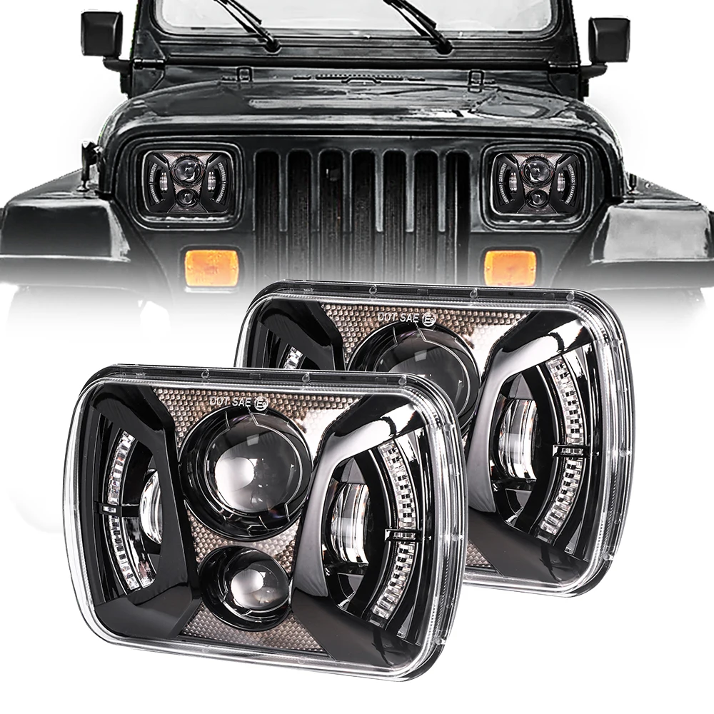 LOYO 5X7/6X7 дюймов 75 Вт квадратные светодиодные фары 7 дюймов квадратные H4 светодиодные фары для Jeep