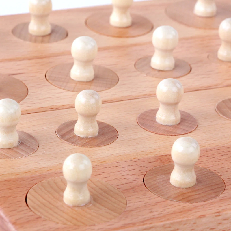 Montessori Education Toy Kids Early Educational Sensory Teaching Aids Wooden Cylinder Socket Blocks Toys