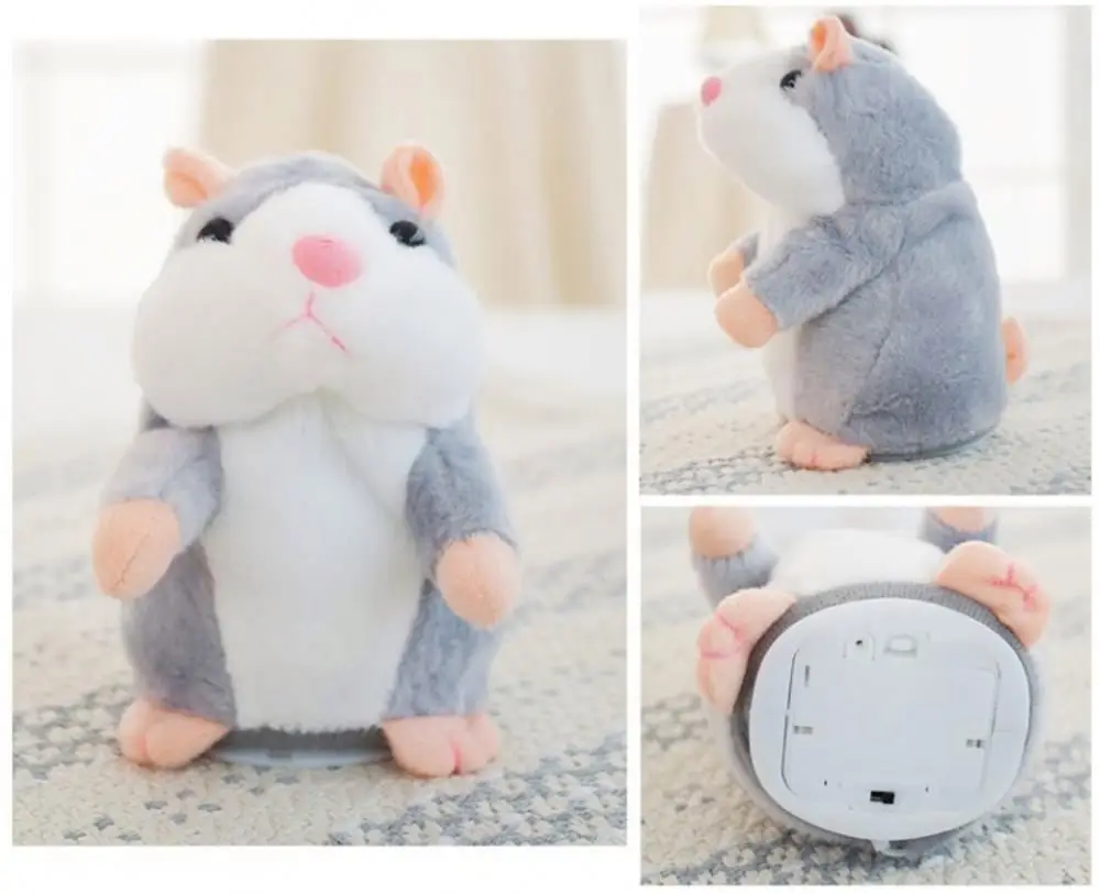 Promotion 15cm Lovely Talking Hamster Speak Talk Sound Record Repeat Stuffed Plush Animal Kawaii Hamster Toys MI003