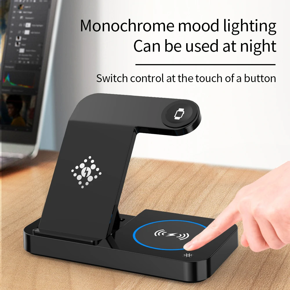 Wholesale Fast Charging Station Qi Phone Charger With Powerbank 15w 3 in 1 Wireless Charger Foldable