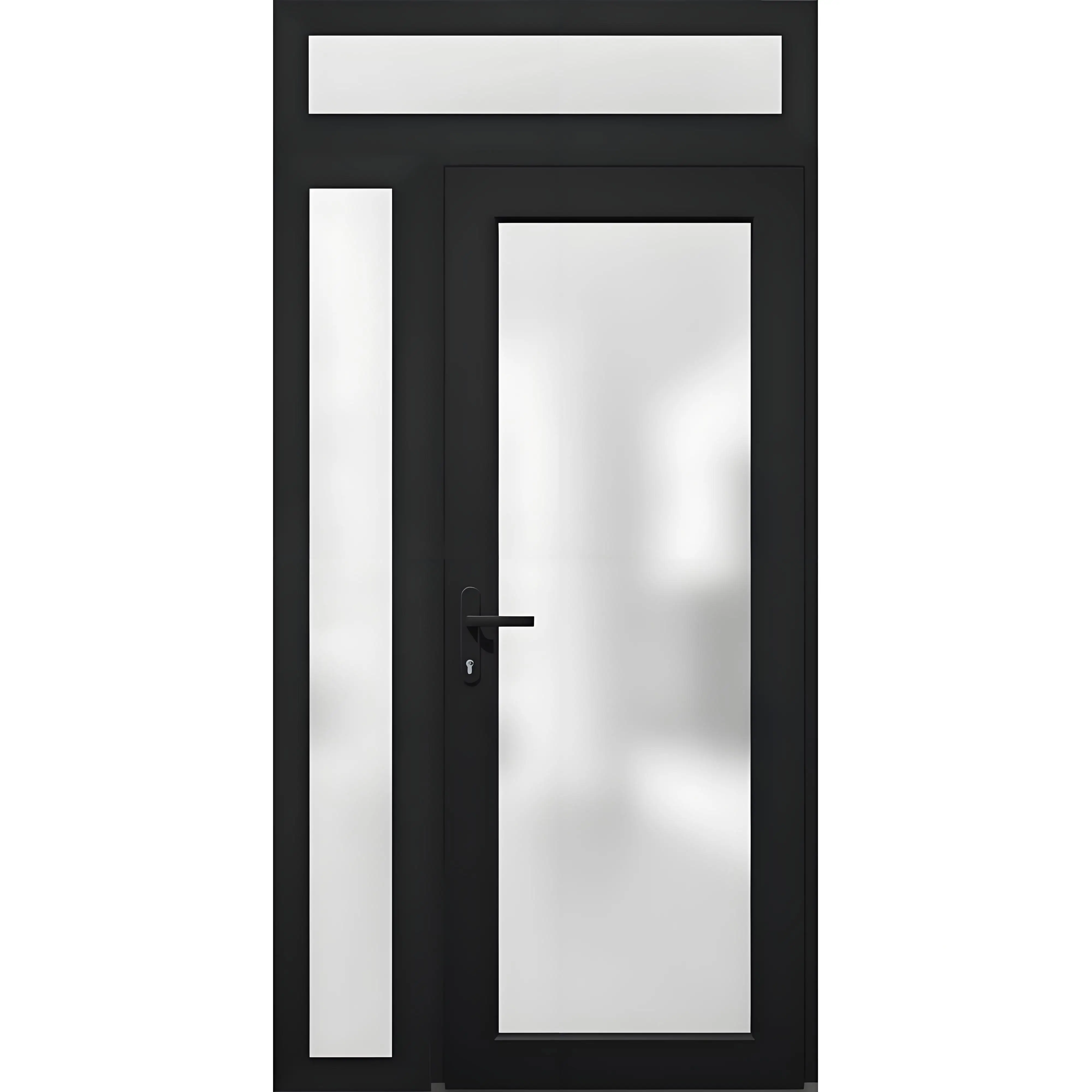 Custom Exterior Store Doors Aluminum Casement Swing Sidelights Transom Window Entry Hinged French Door