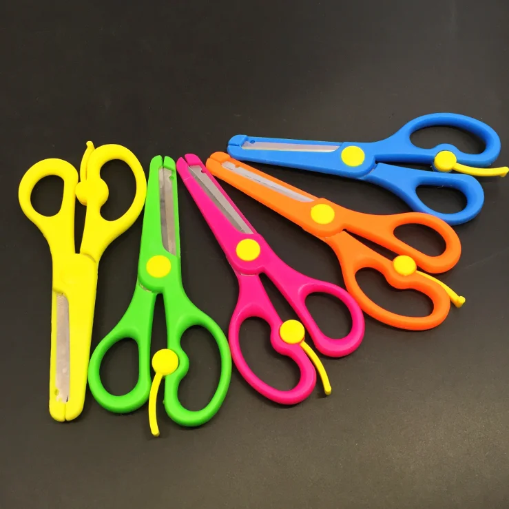 Art Craft Preschool Kids Training Stainless Steel Scissors Children Safety