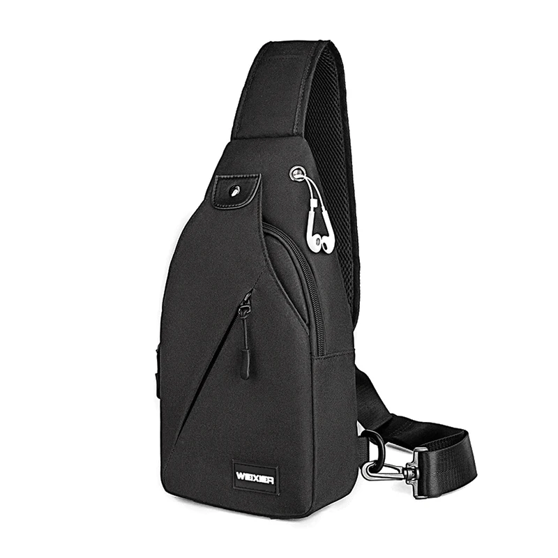 Wholesale high quality fashion canvas sport leisure single shoulder men crossbody bag