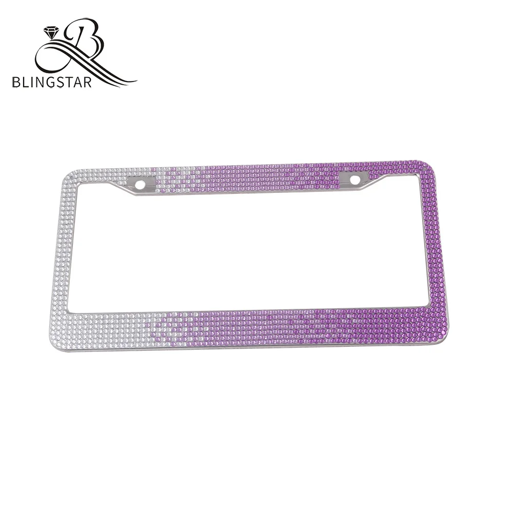  Рамка номерного знака bling с розовым синим черным и