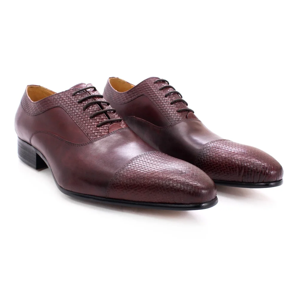 Wholesale Handmade Leather Shoes Men Office Lace Up Formal Dress Shoes
