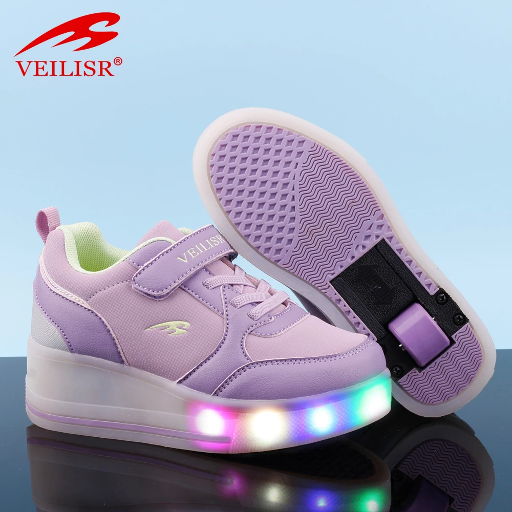 Kids Single Wheels Shoes With Lights Retractable Roller Skates Shoes Led Flashing Sneakers Zapatos Con Ruedas Wheels Shoes