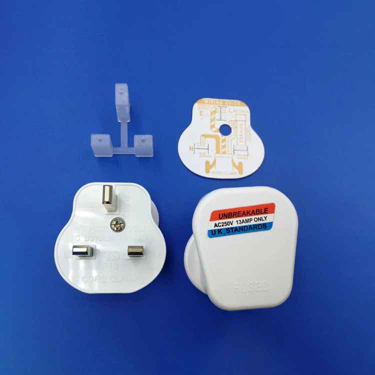 British Standard Power Supply Wiring Plug 13A Ampere BS With Fuse Plug Household Wire Assembly Plug