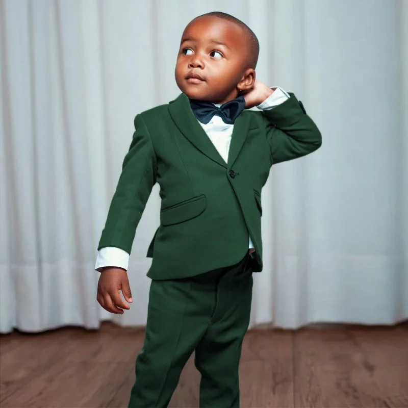 High Quality Boys 2 Piece Suits Coat Pant Designs Jacket Suit for Kids Wedding Color Gold
