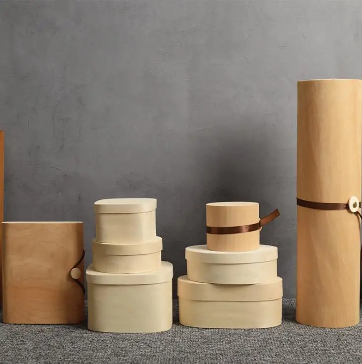 Multifunctional birch bark box tea packaging box wooden bread case soft bark pine wood box