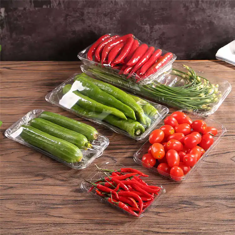 Thickened fresh tray fruit vegetable and meat packing box special storage box for shopping malls and supermarkets PP plastic