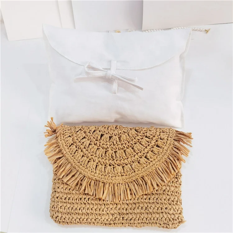 GOTS Organic Cotton Envelope Bags Fold over White Cotton Envelope Pouch Dust Clothes Pillow Pouch Bag With Cotton Bow
