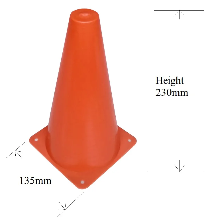 green red yellow colors plastic small size soccer sport cone