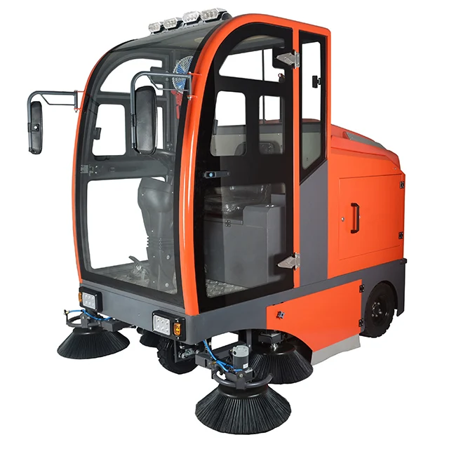 S10 commercial Industrial electric road sweeper Type Sweeper Machine  FIVE Brushes Electric All Closed Cab Vacuum Floor Sweeper