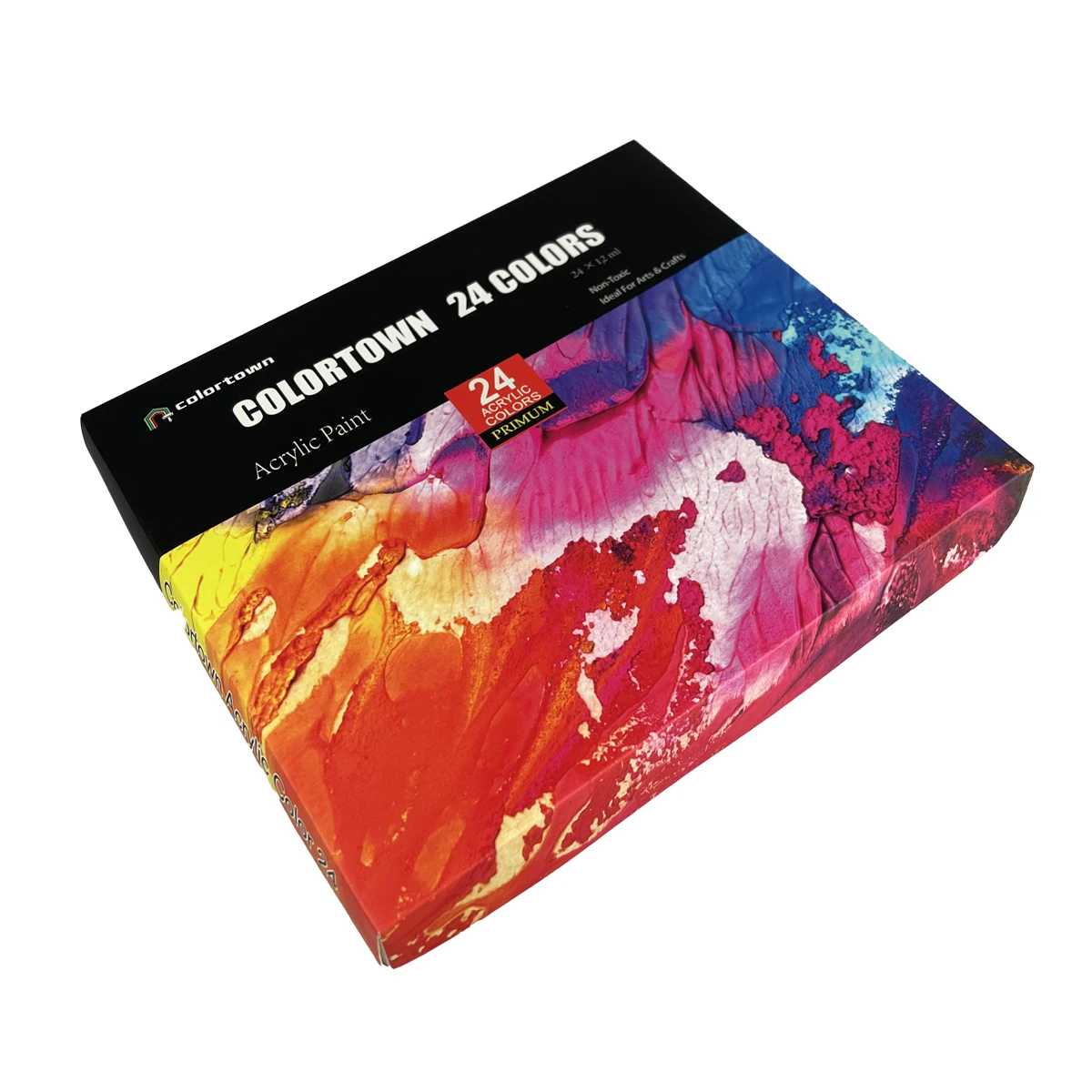 Acrylic Paint Set 24 Vibrant Colors Acrylic Crafts Paint No Fading Rich Pigment Non Toxic Paints for Artists Adults Kids Canvas