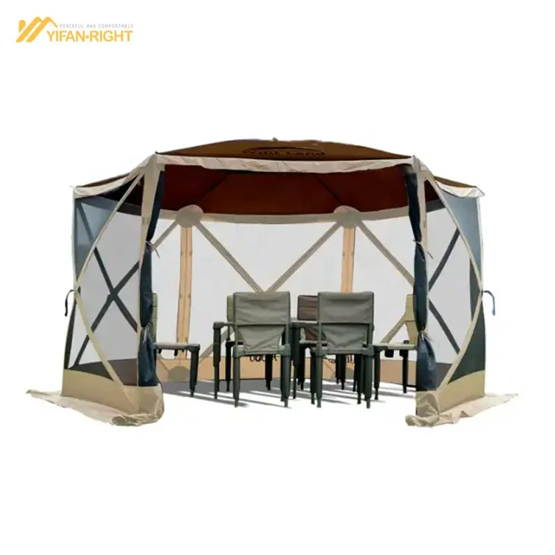 Quick Automatic Opening UV Protection Hexagonal Camping Tent with Hub Mechanism