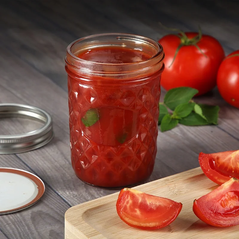 Top Selling 120ml 200ml Round Clear Jam Cake Yogurt Diamond Dome Caviar Glass Jar