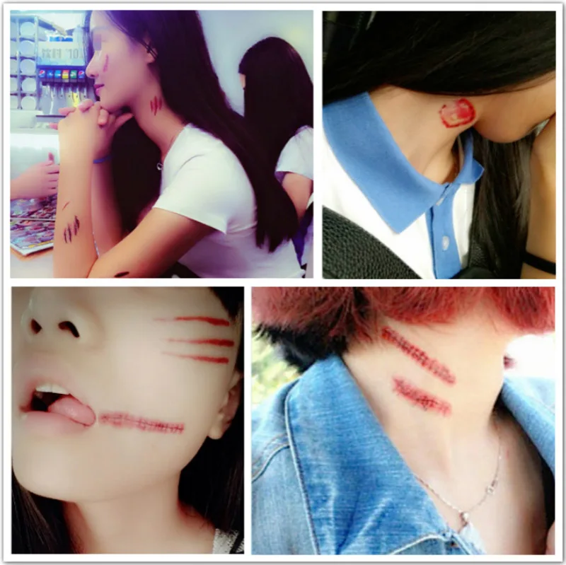 hot sale custom made 3d game body waterproof scaring sexy henna halloween temporary tattoos stickers