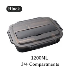 304 Stainless Steel Plastic 3/4/5 Compartment Bento Lunch box Custom Logo printed with cutlery