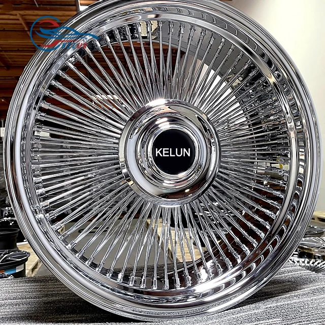 Customized Kelun Brand 28 Inches All Chrome Spoke Wire Wheel Floating Center Style