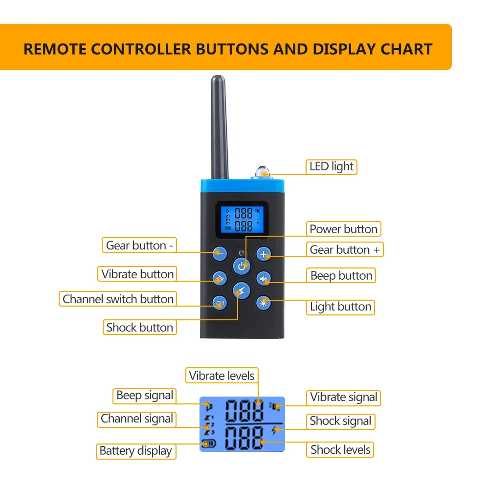 Small size Electric Anti Barking Dog Collar Beep Safe Shock with remote 2in1 Barking Control Anti Bark Collar